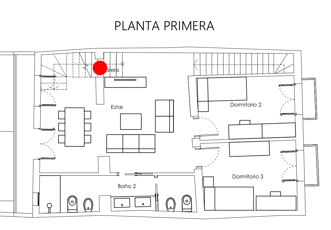 planta primera ancho hueco escalera azotea